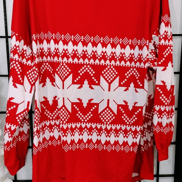 BloomChic Snowflake Print Twist Front SweatshirtRegular Red/White Size 14 - Picture 6 of 7